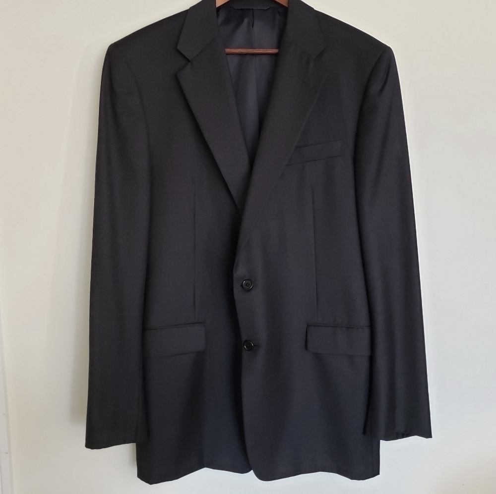 Hickey-Freeman Loro Piana Wool Suit Jacket Charcoa